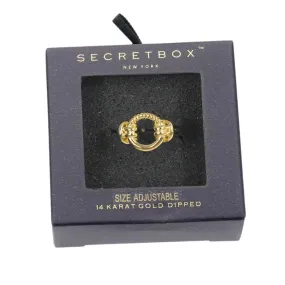 Secret Box 14K Gold Dipped Open Circle Accented Ring