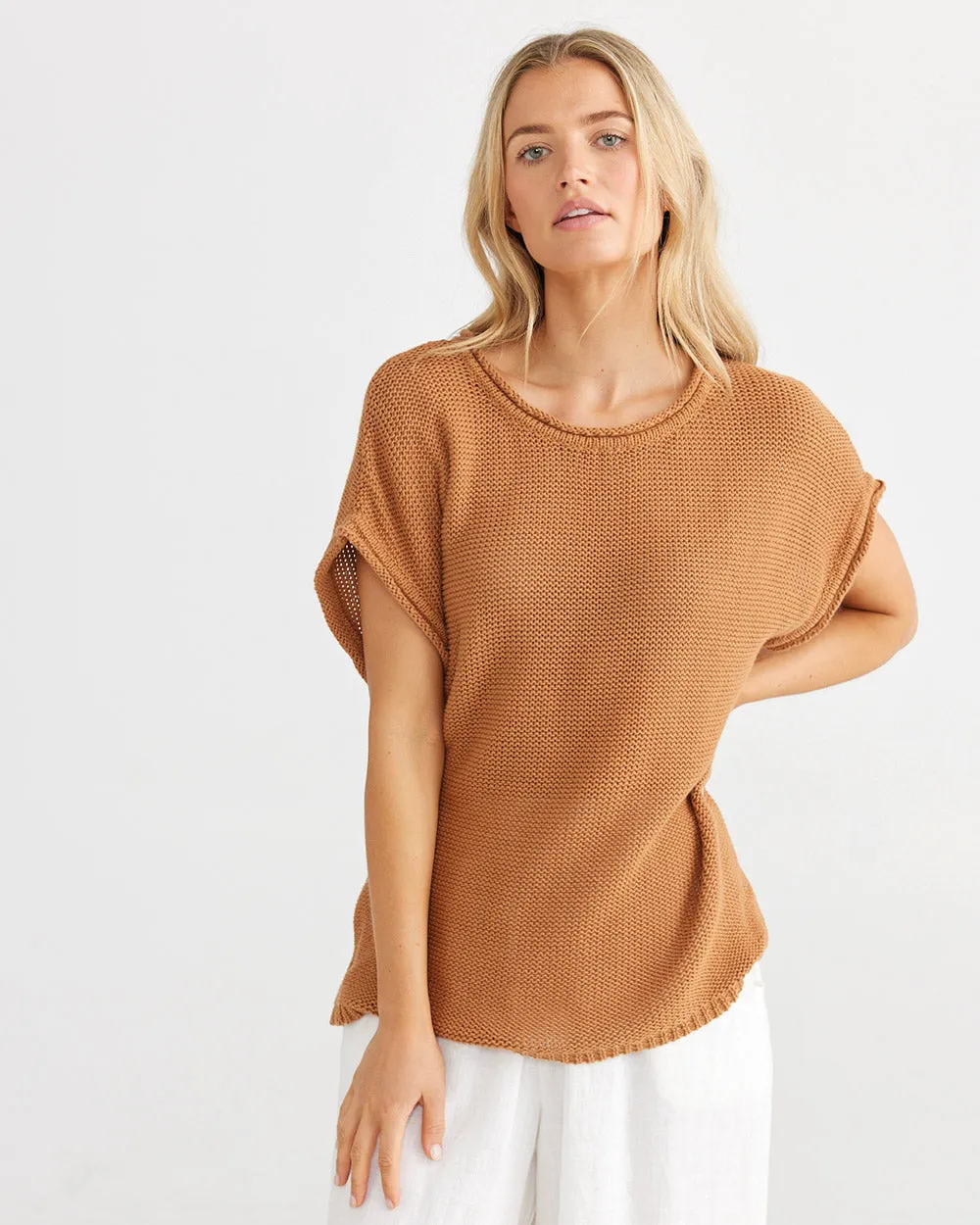 Shanty Issa Knit Tee Tan