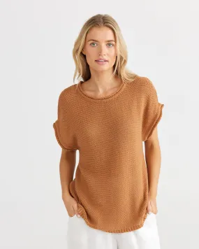 Shanty Issa Knit Tee Tan