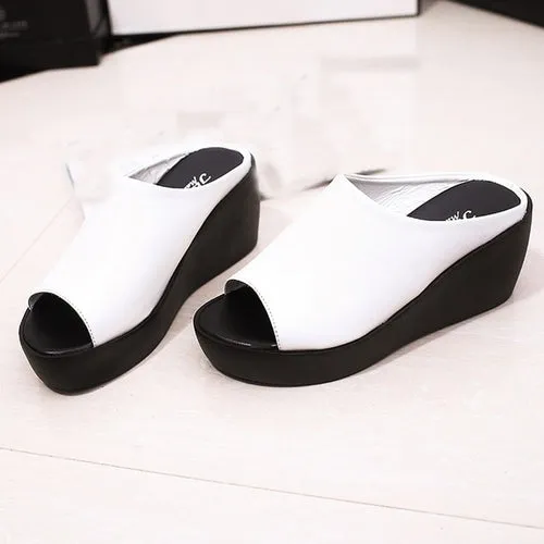 Summer High Heel Leisure Fish Mouth Sandals Open