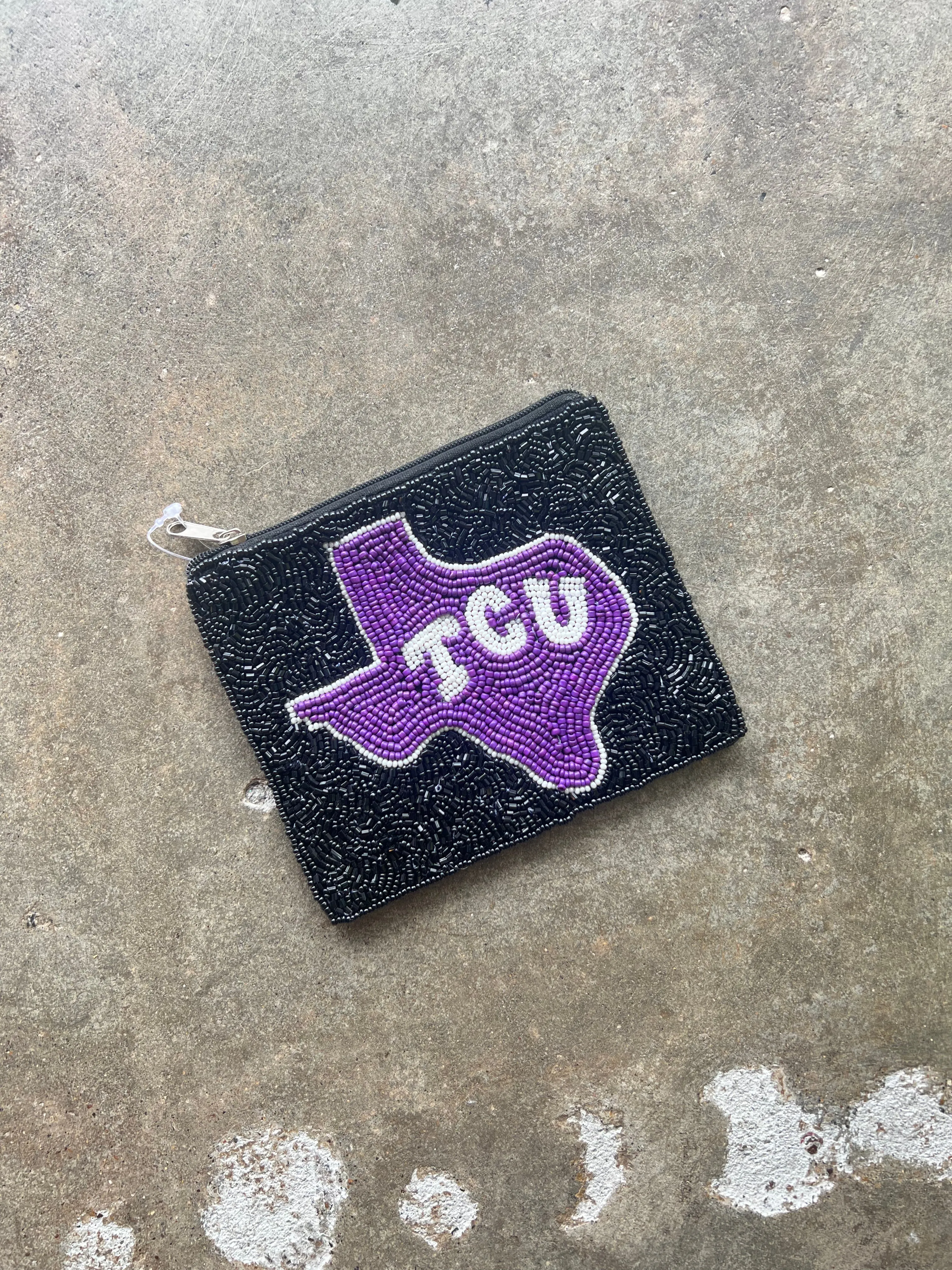 TCU Beaded Pouch