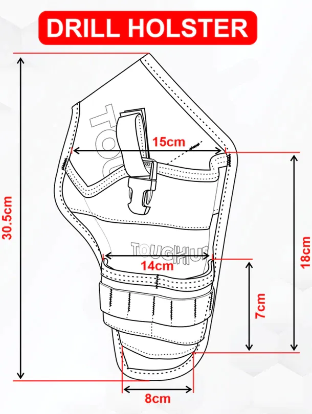 ToughHub Drill Holster Tool Pouch with Bits Holder