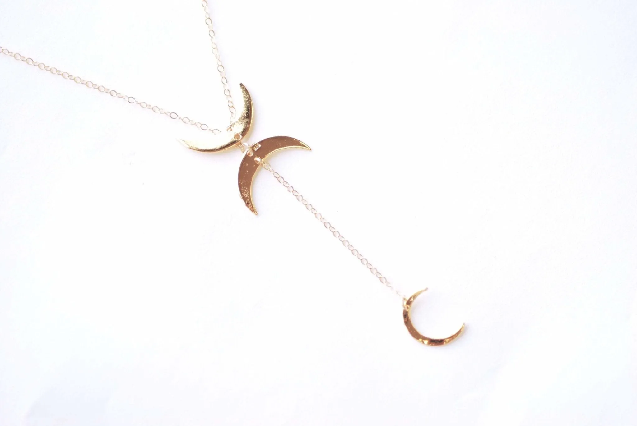 Vermeil Gold Wholesale Crescent Moon Link Connector - 18k Gold plated over 925 Sterling silver Moon Half Moon Waning Moon Celestial Two Holes