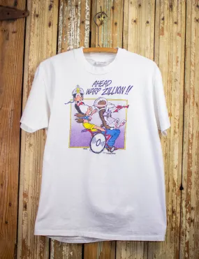 Vintage Ahead Warp Zillion Washington Post Cartoon Graphic T Shirt 1986 White Large