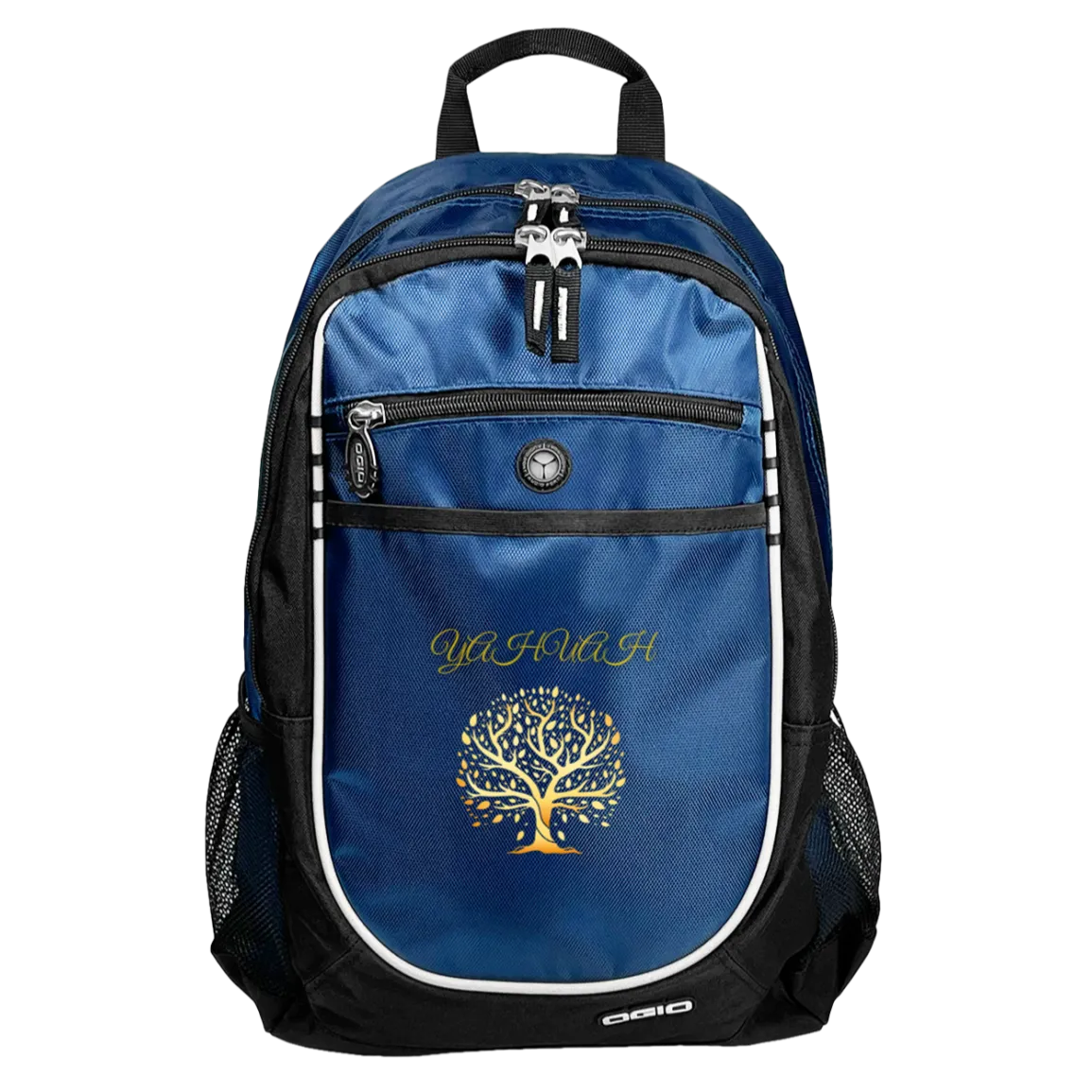 Yahuah-Tree of Life 01 Designer Port & Co. Rugged Backpack (Red/Black/Royal)