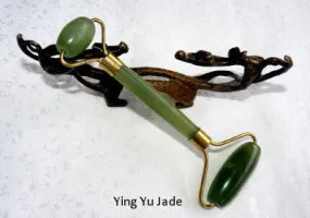 Yang High Qi Energy Dark Green Chinese Jade Double Roller (RollYang)