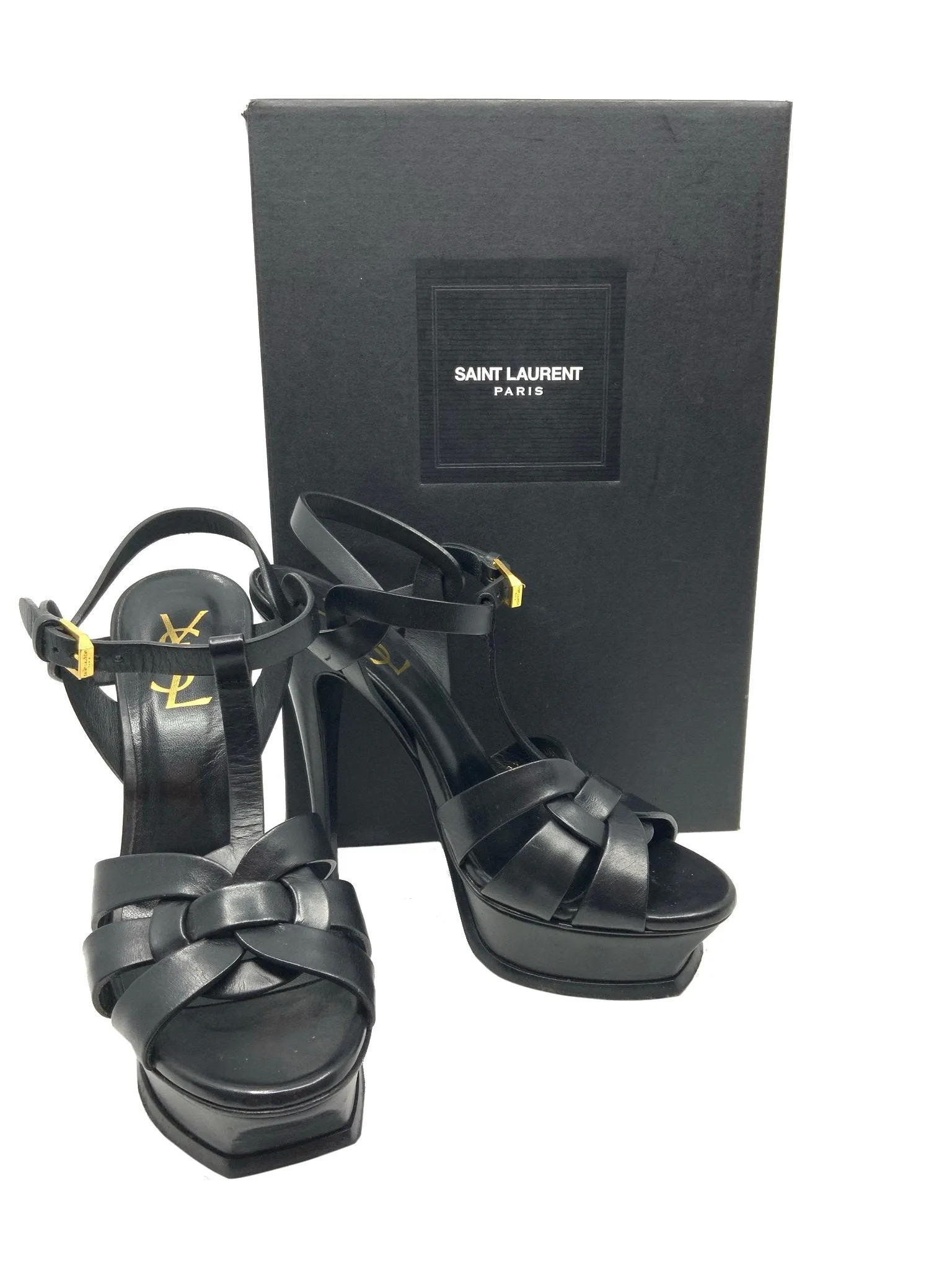 Yves Saint Laurent Tribute Leather Stiletto Sandals Size 7